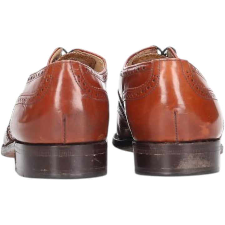 Crockett & Jones Men's Full Brogue Wingtip Shoes, Size 10.2" (svb001116) Men's 26.0cm genuine leather brown type Vintage Second Hand