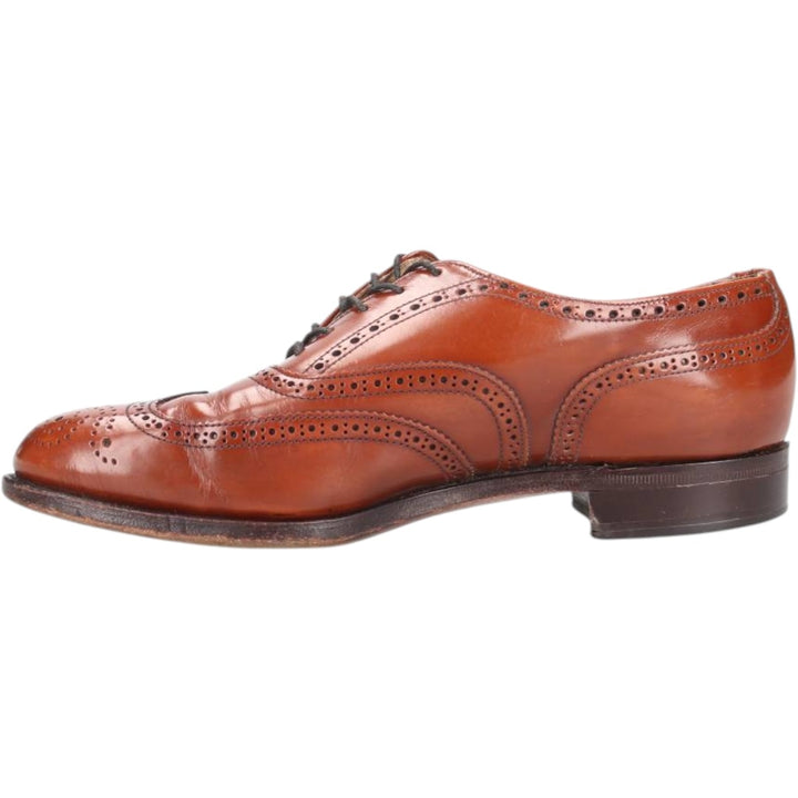 Crockett & Jones Men's Full Brogue Wingtip Shoes, Size 10.2" (svb001116) Men's 26.0cm genuine leather brown type Vintage Second Hand
