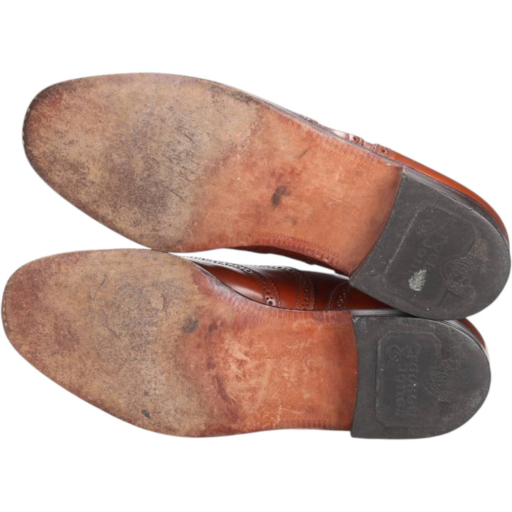 Crockett & Jones Men's Full Brogue Wingtip Shoes, Size 10.2" (svb001116) Men's 26.0cm genuine leather brown type Vintage Second Hand