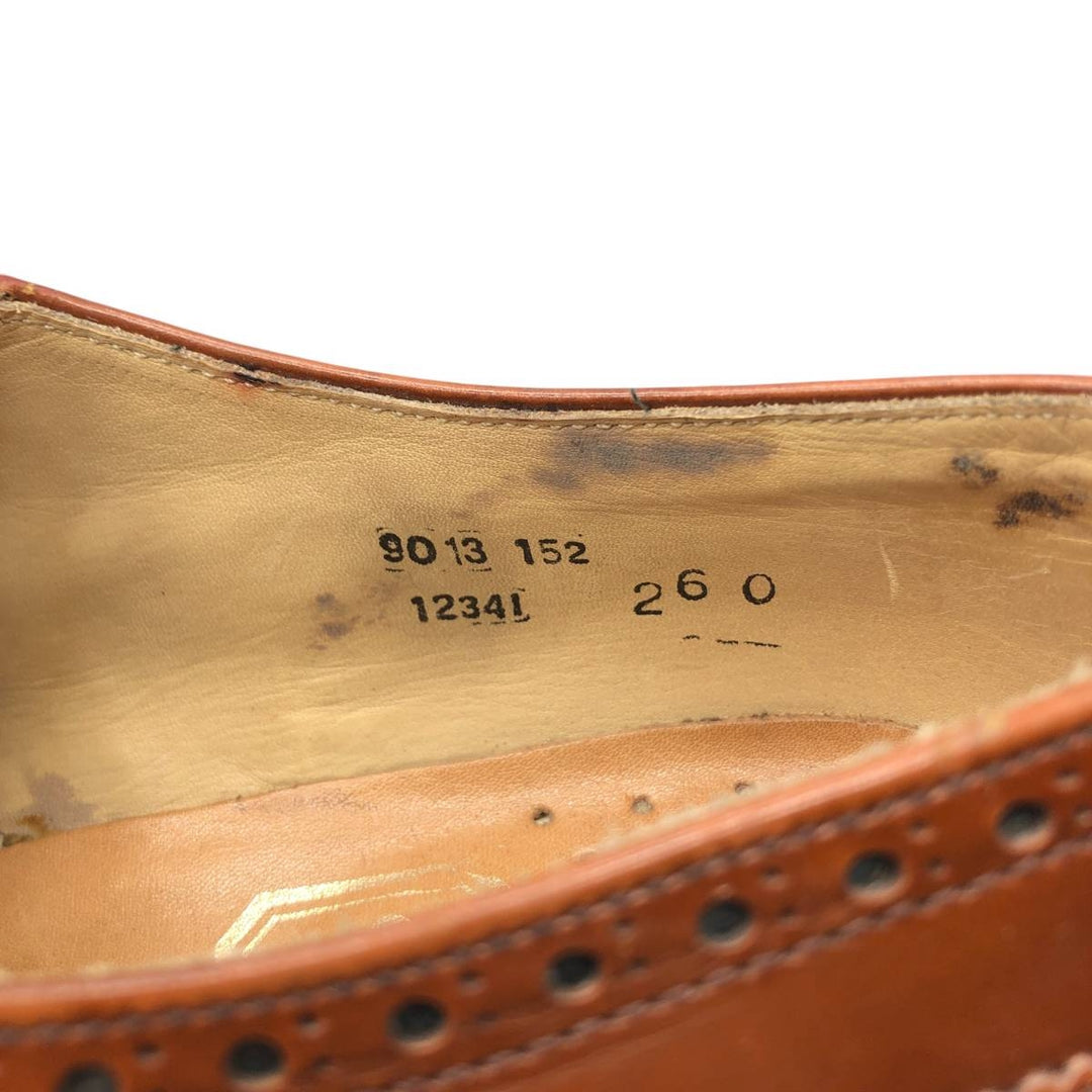 Crockett & Jones Men's Full Brogue Wingtip Shoes, Size 10.2" (svb001116) Men's 26.0cm genuine leather brown type Vintage Second Hand