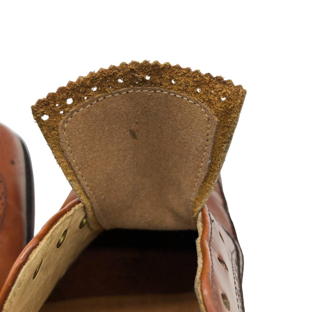 Crockett & Jones Men's Full Brogue Wingtip Shoes, Size 10.2" (svb001116) Men's 26.0cm genuine leather brown type Vintage Second Hand