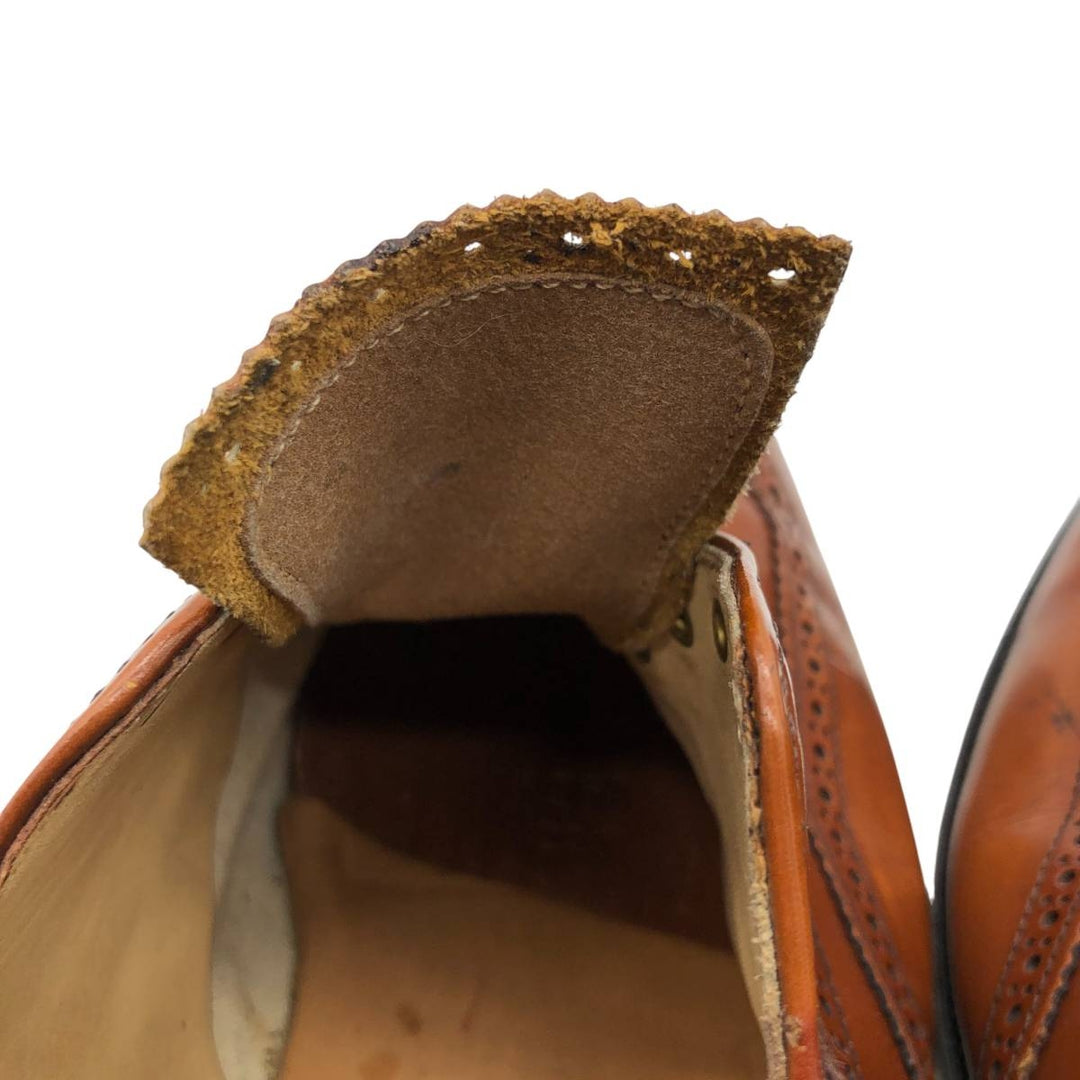 Crockett & Jones Men's Full Brogue Wingtip Shoes, Size 10.2" (svb001116) Men's 26.0cm genuine leather brown type Vintage Second Hand