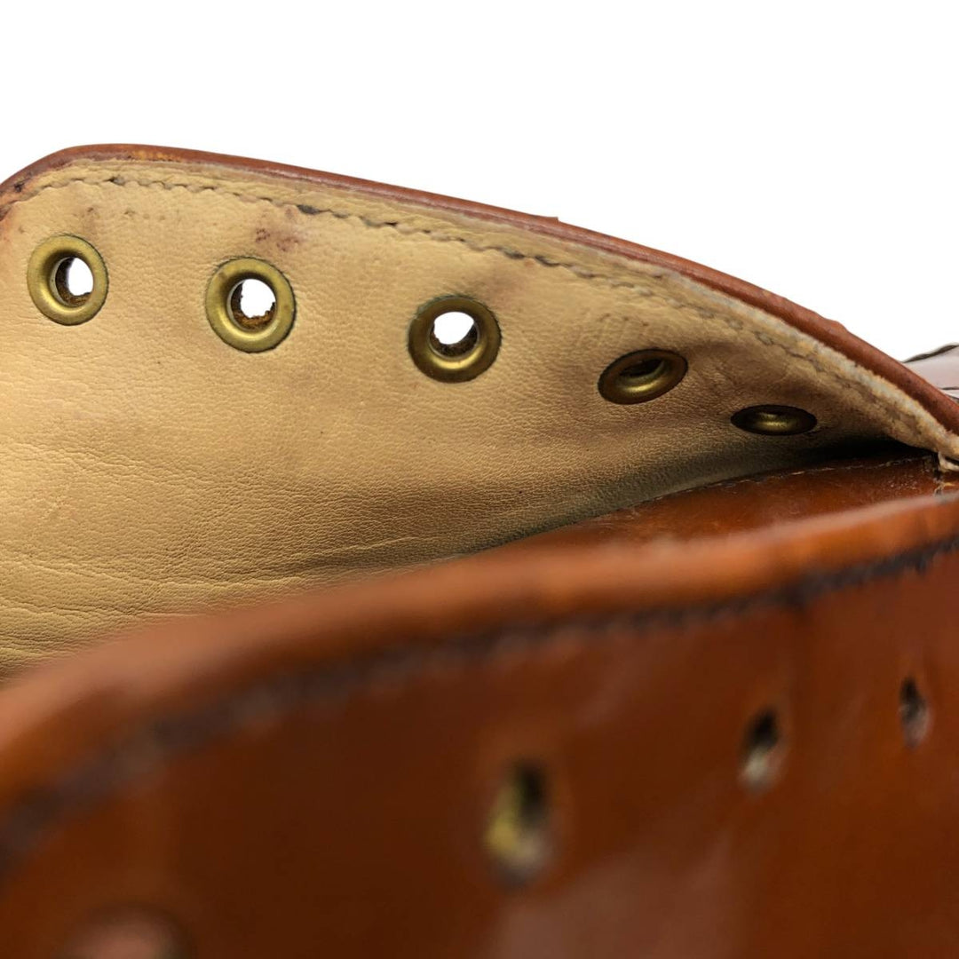 Crockett & Jones Men's Full Brogue Wingtip Shoes, Size 10.2" (svb001116) Men's 26.0cm genuine leather brown type Vintage Second Hand