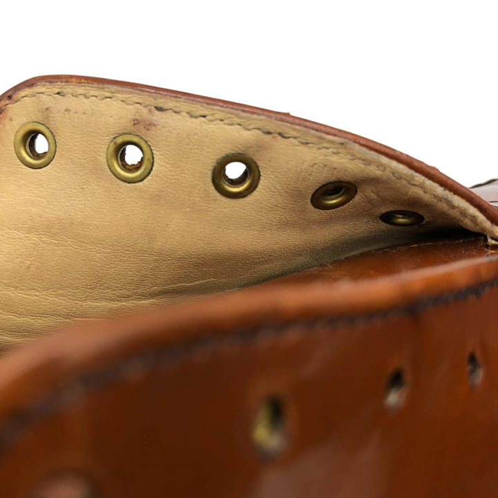 Crockett & Jones Men's Full Brogue Wingtip Shoes, Size 10.2" (svb001116) Men's 26.0cm genuine leather brown type Vintage Second Hand