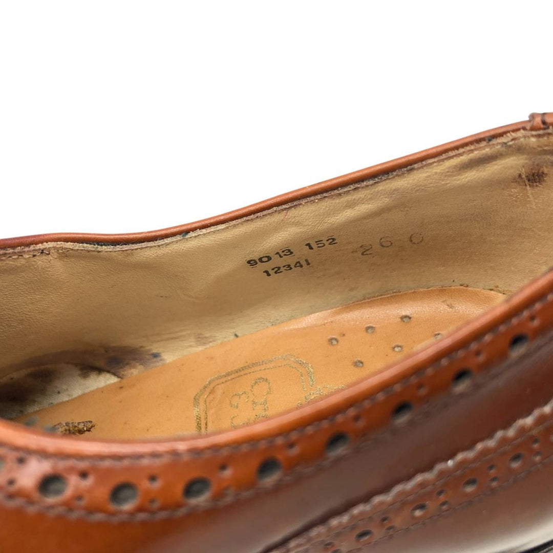 Crockett & Jones Men's Full Brogue Wingtip Shoes, Size 10.2" (svb001116) Men's 26.0cm genuine leather brown type Vintage Second Hand