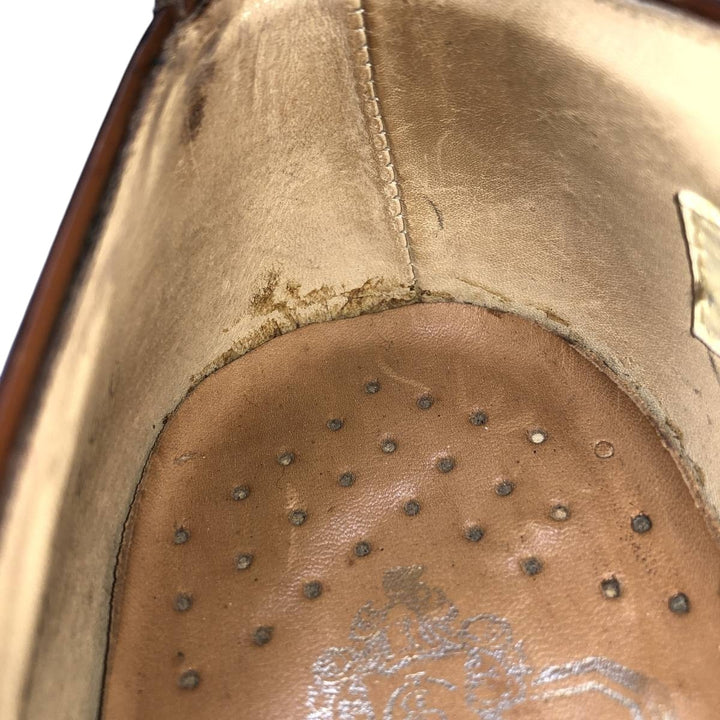 Crockett & Jones Men's Full Brogue Wingtip Shoes, Size 10.2" (svb001116) Men's 26.0cm genuine leather brown type Vintage Second Hand