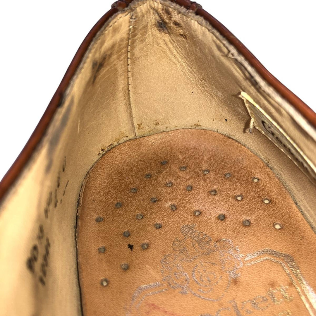 Crockett & Jones Men's Full Brogue Wingtip Shoes, Size 10.2" (svb001116) Men's 26.0cm genuine leather brown type Vintage Second Hand