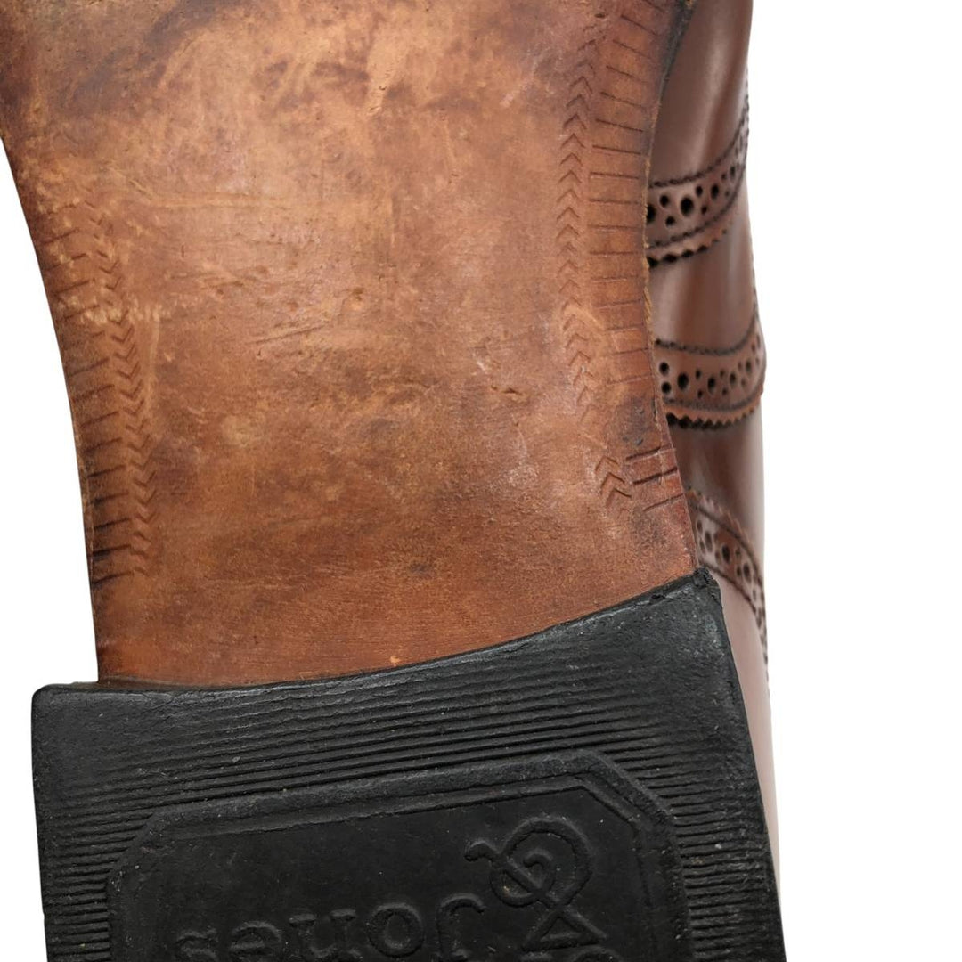 Crockett & Jones Men's Full Brogue Wingtip Shoes, Size 10.2" (svb001116) Men's 26.0cm genuine leather brown type Vintage Second Hand