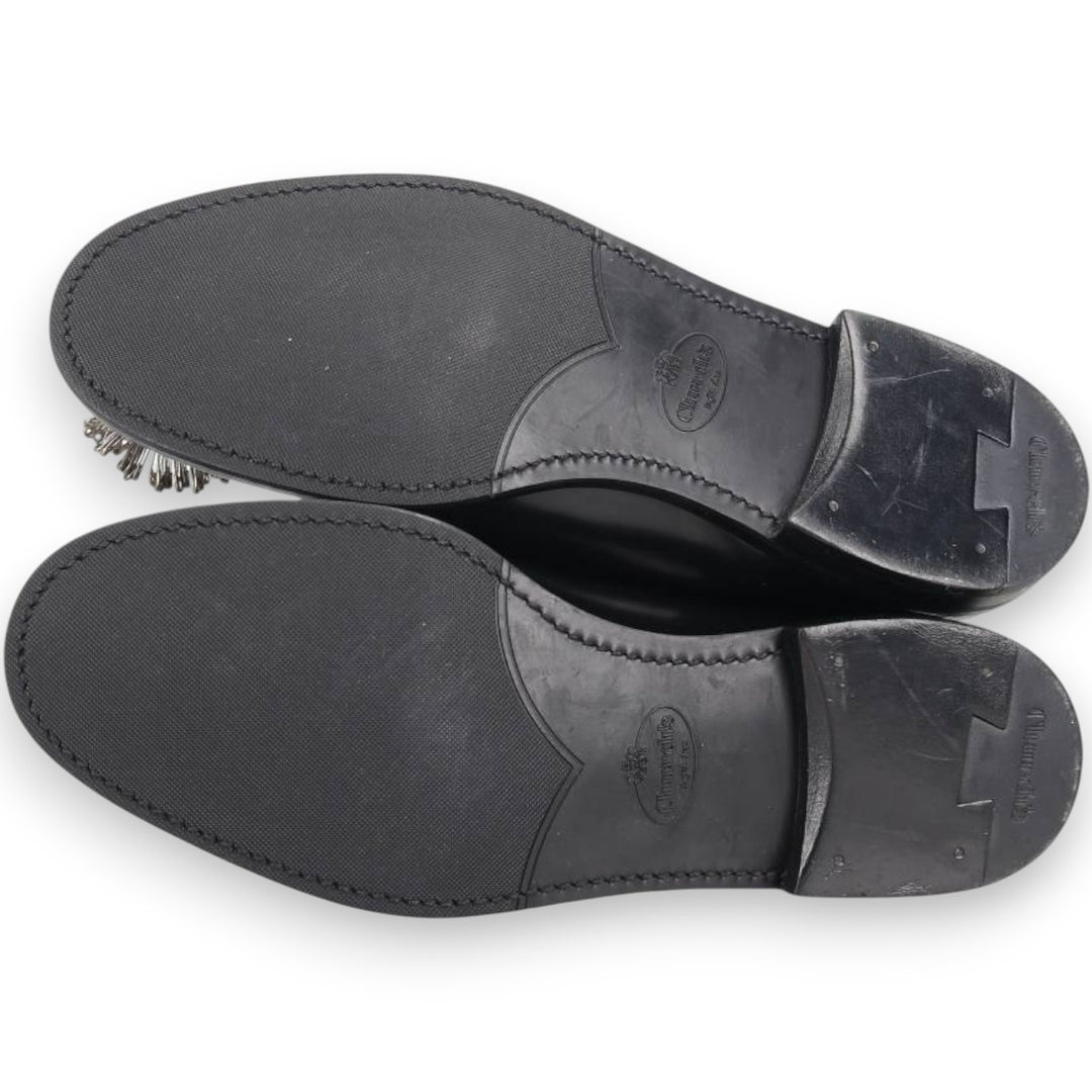 Church's Noir Kay Ninomiya Derby Shoes Leather Shoes Made in Italy Size 39 Women's 25.0cm genuine leather black type Vintage Second Hand