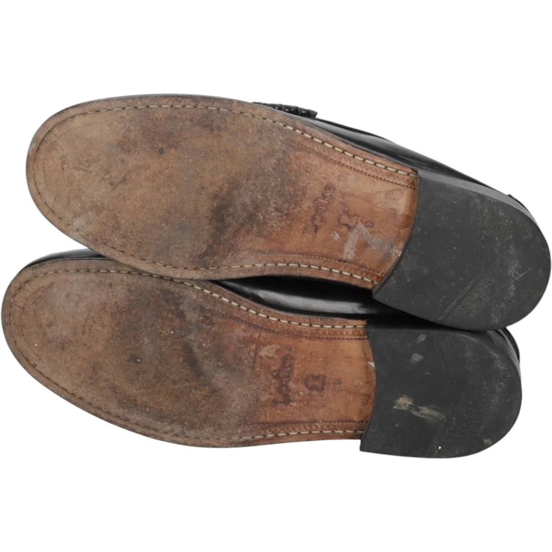 Loake coin loafers Men's 27.5cm genuine leather black type Vintage Second Hand