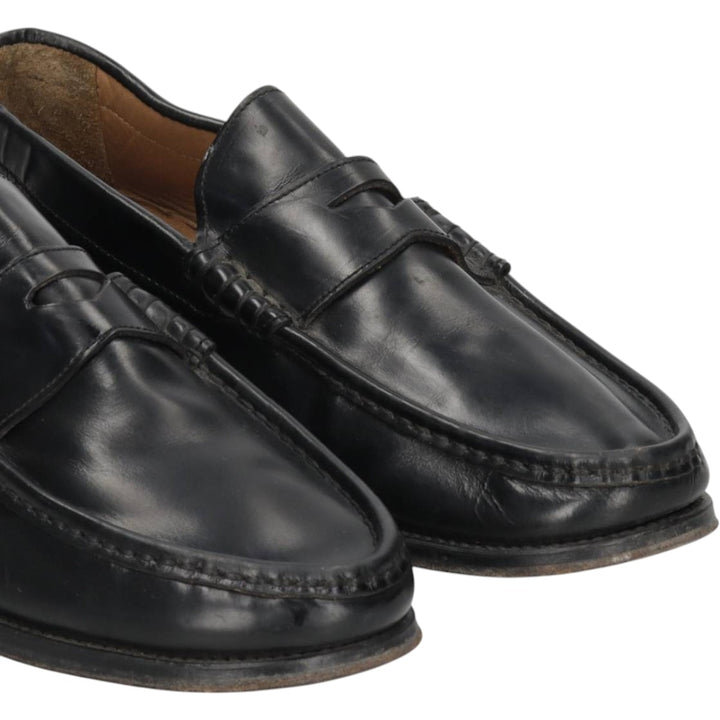 Loake coin loafers Men's 27.5cm genuine leather black type Vintage Second Hand