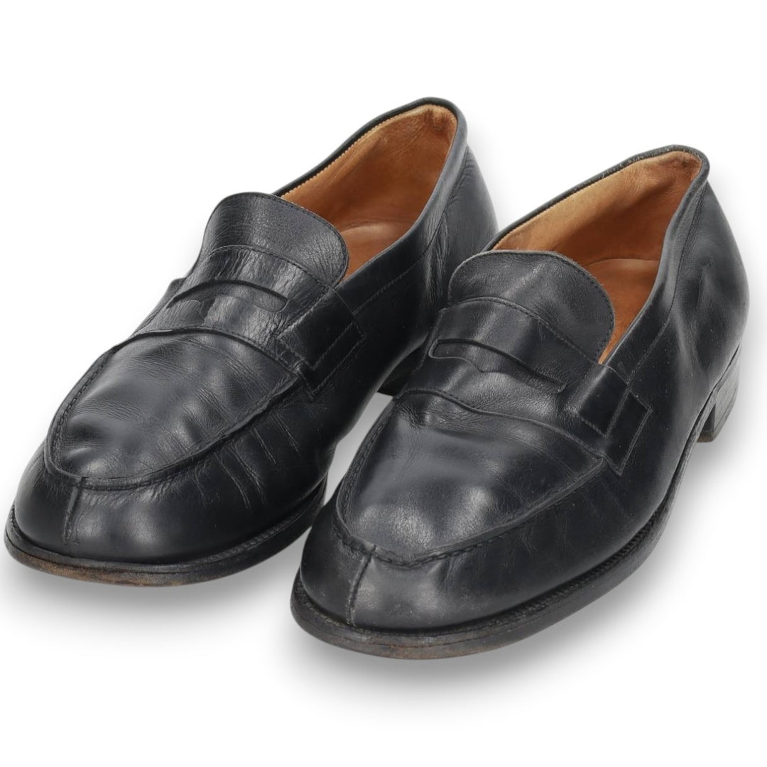 J.M. Weston 180 Coin Loafers, Made in France, Size 7 1/2 C Men's 26.0cm unclear black type Vintage Second Hand