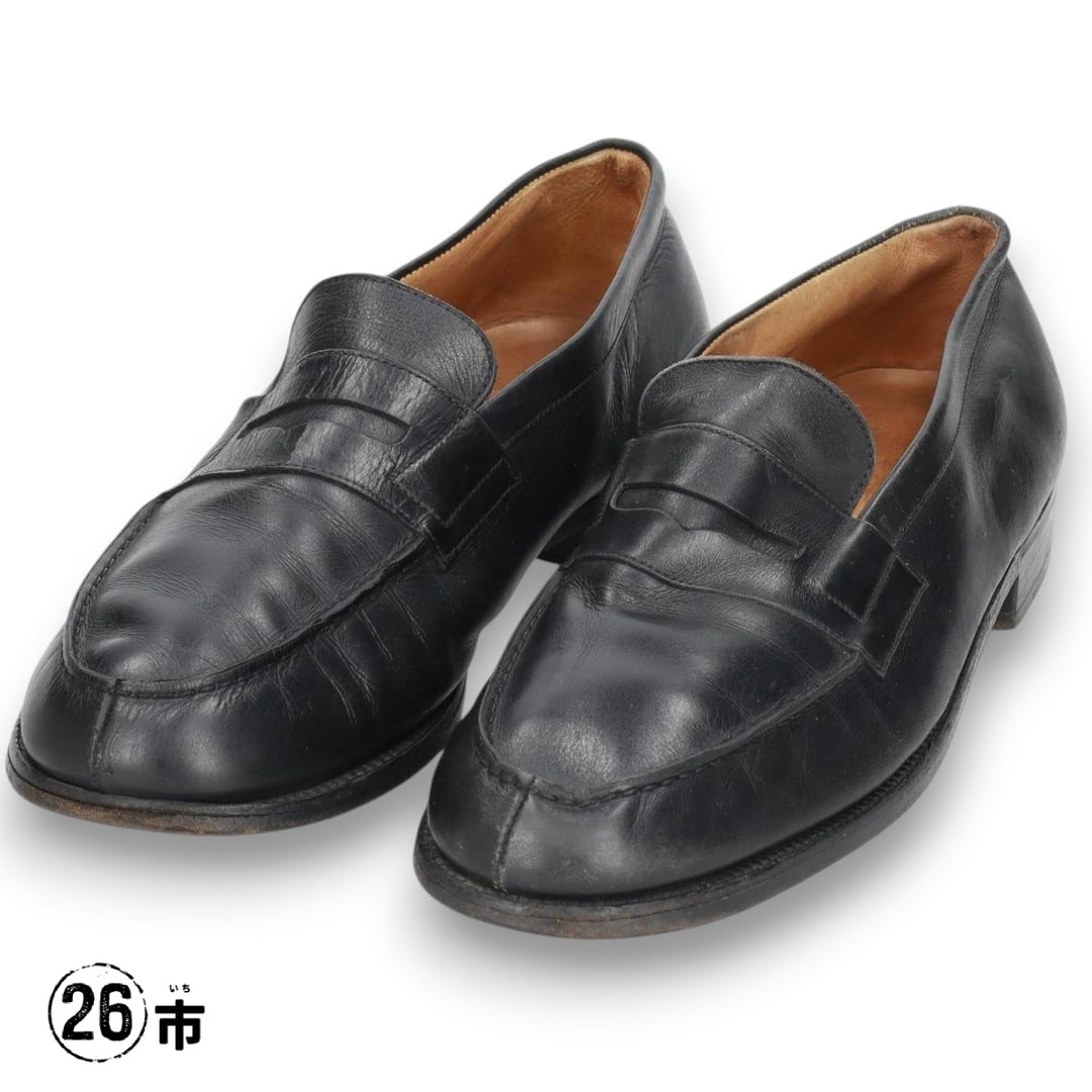 J.M. Weston 180 Coin Loafers, Made in France, Size 7 1/2 C Men's 26.0cm unclear black type Vintage Second Hand