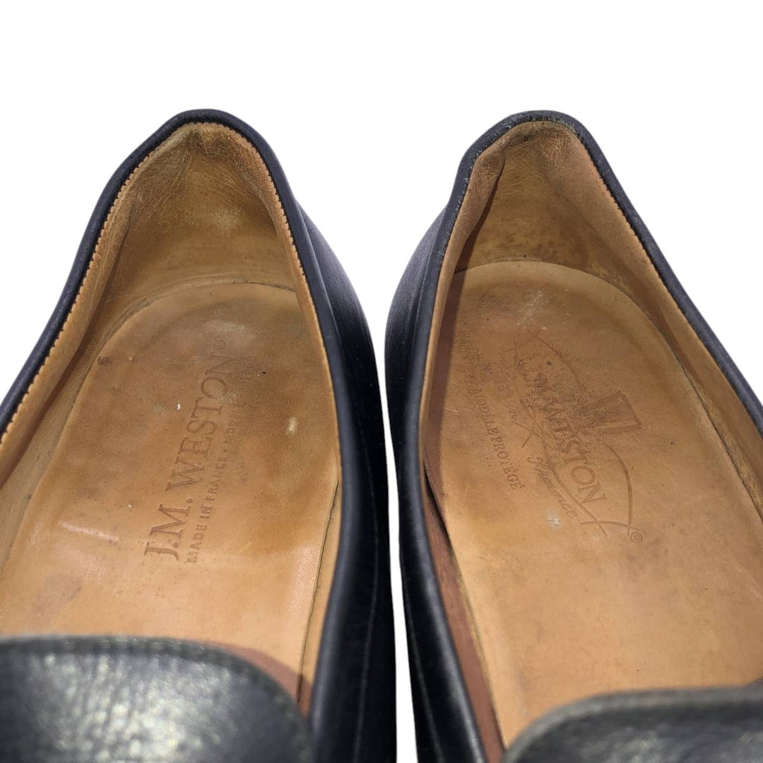 J.M. Weston 180 Coin Loafers, Made in France, Size 7 1/2 C Men's 26.0cm unclear black type Vintage Second Hand