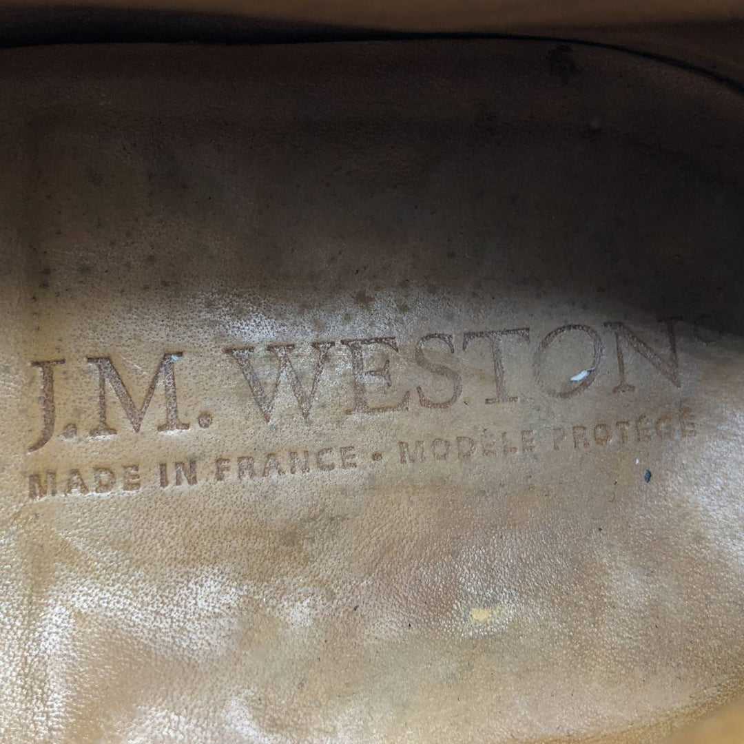 J.M. Weston 180 Coin Loafers, Made in France, Size 7 1/2 C Men's 26.0cm unclear black type Vintage Second Hand