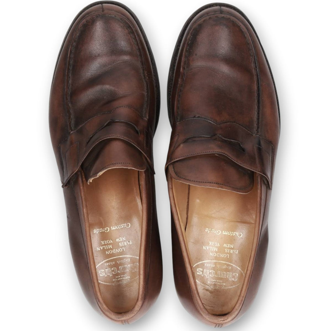 Church's Ashley 3-City Coin Loafers, Made in England, Size 85 F Men's 27.0cm unclear brown type Vintage Second Hand