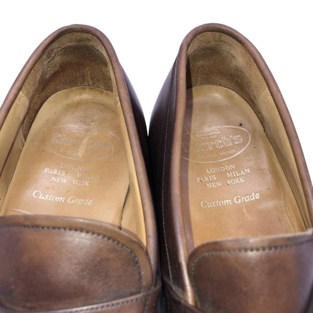 Church's Ashley 3-City Coin Loafers, Made in England, Size 85 F Men's 27.0cm unclear brown type Vintage Second Hand