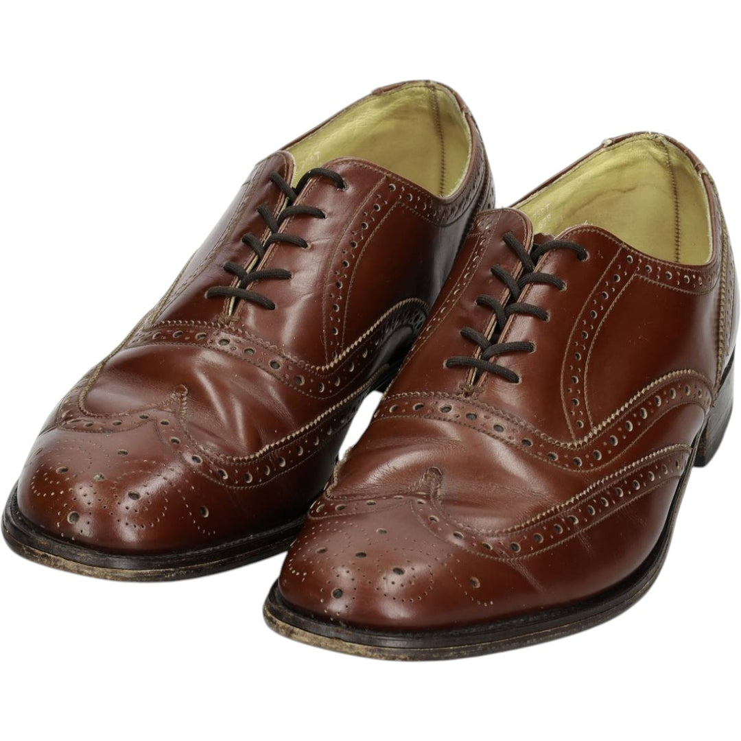 Loake full brogue wingtip shoes, made in England. Men's 27.0cm unclear bordeaux Vintage Second Hand