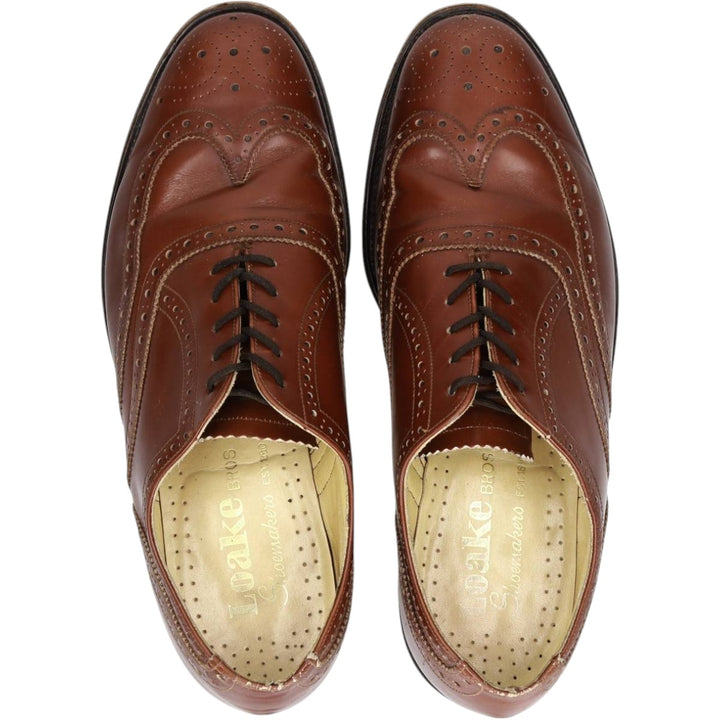 Loake full brogue wingtip shoes, made in England. Men's 27.0cm unclear bordeaux Vintage Second Hand