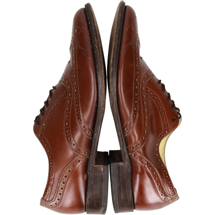Loake full brogue wingtip shoes, made in England. Men's 27.0cm unclear bordeaux Vintage Second Hand