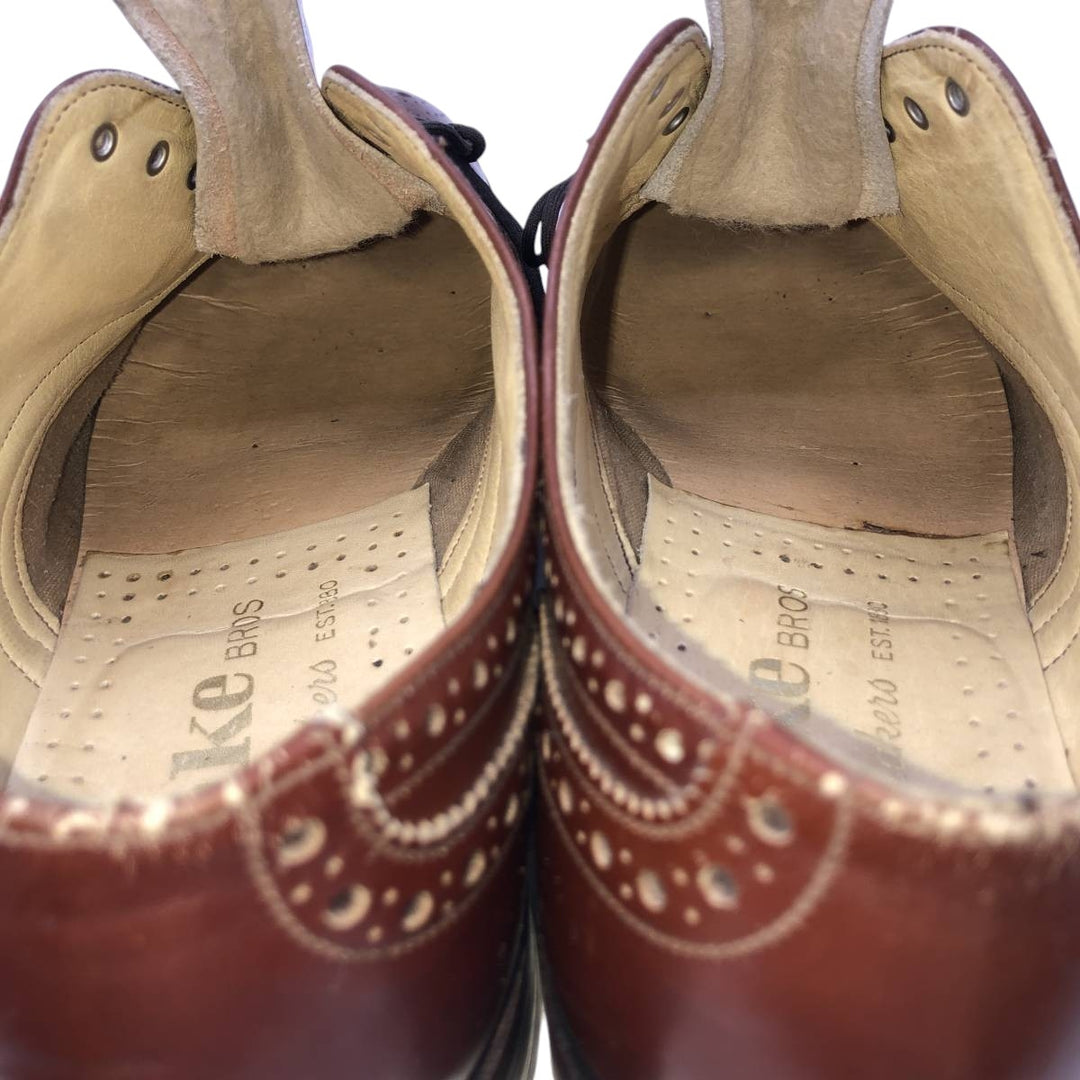 Loake full brogue wingtip shoes, made in England. Men's 27.0cm unclear bordeaux Vintage Second Hand