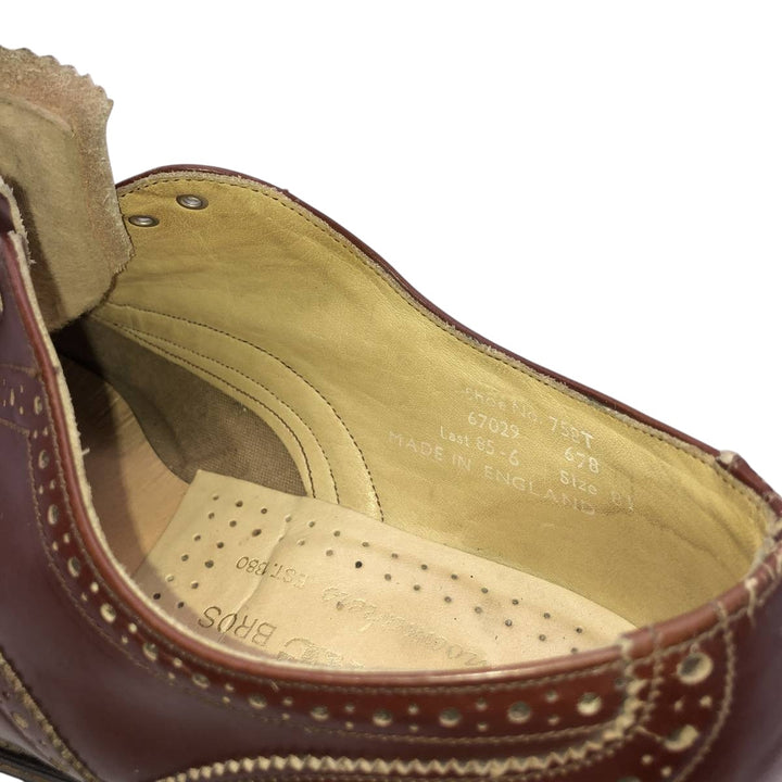 Loake full brogue wingtip shoes, made in England. Men's 27.0cm unclear bordeaux Vintage Second Hand