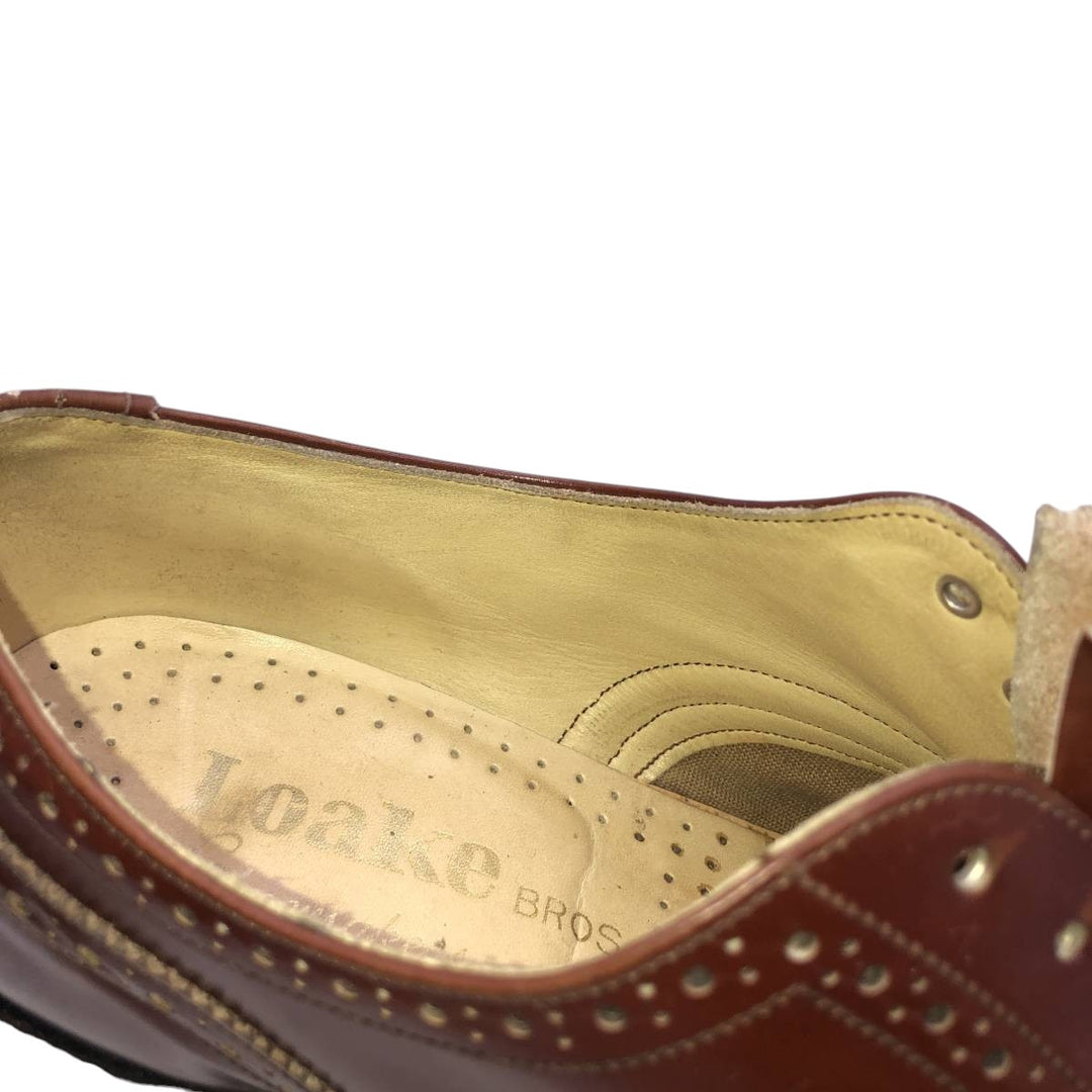 Loake full brogue wingtip shoes, made in England. Men's 27.0cm unclear bordeaux Vintage Second Hand
