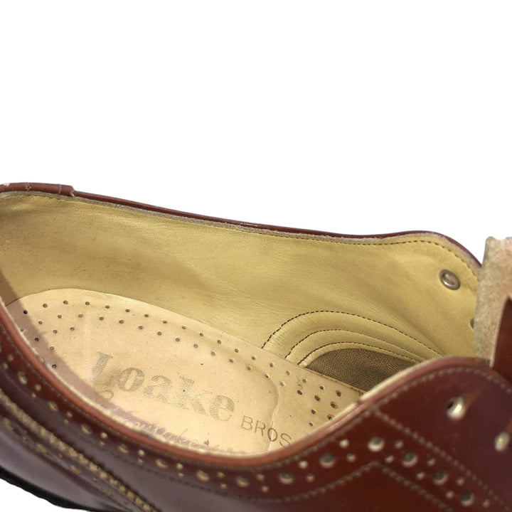Loake full brogue wingtip shoes, made in England. Men's 27.0cm unclear bordeaux Vintage Second Hand