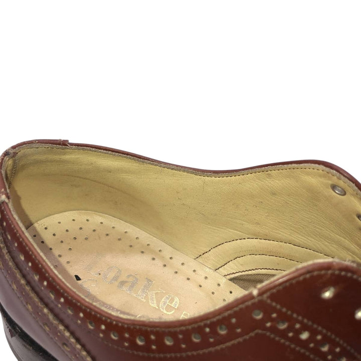 Loake full brogue wingtip shoes, made in England. Men's 27.0cm unclear bordeaux Vintage Second Hand