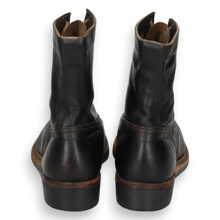1970s KNAPP Nappa Leather Steel Toe Lace-Up Boots, Men's Size 11.4" (approx.), Vintage /svb001151 Men's 29.0cm unclear black type Vintage Second Hand