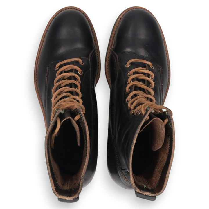 1970s KNAPP Nappa Leather Steel Toe Lace-Up Boots, Men's Size 11.4" (approx.), Vintage /svb001151 Men's 29.0cm unclear black type Vintage Second Hand