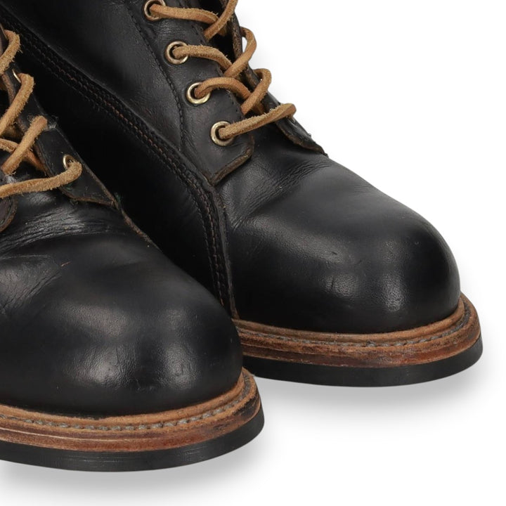 1970s KNAPP Nappa Leather Steel Toe Lace-Up Boots, Men's Size 11.4" (approx.), Vintage /svb001151 Men's 29.0cm unclear black type Vintage Second Hand