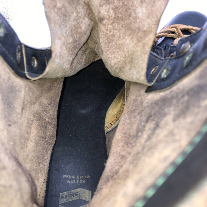 1970s KNAPP Nappa Leather Steel Toe Lace-Up Boots, Men's Size 11.4" (approx.), Vintage /svb001151 Men's 29.0cm unclear black type Vintage Second Hand