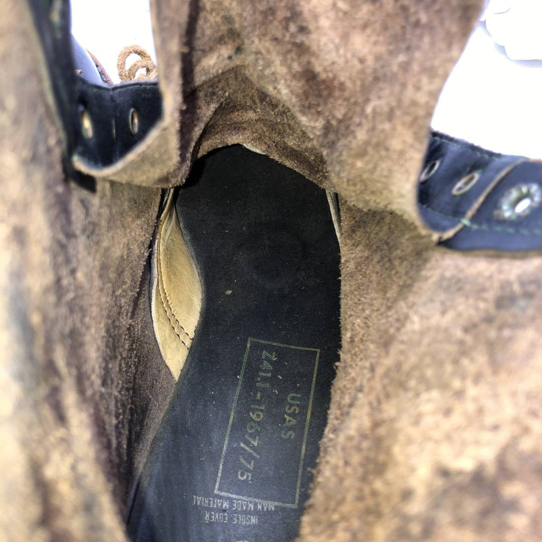 1970s KNAPP Nappa Leather Steel Toe Lace-Up Boots, Men's Size 11.4" (approx.), Vintage /svb001151 Men's 29.0cm unclear black type Vintage Second Hand