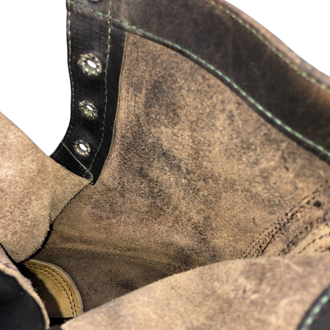 1970s KNAPP Nappa Leather Steel Toe Lace-Up Boots, Men's Size 11.4" (approx.), Vintage /svb001151 Men's 29.0cm unclear black type Vintage Second Hand