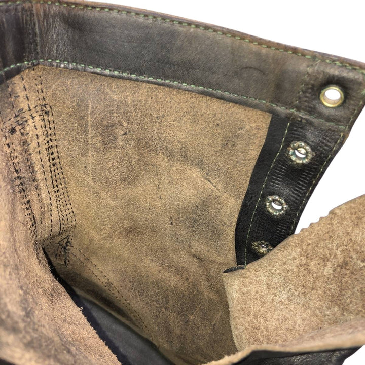 1970s KNAPP Nappa Leather Steel Toe Lace-Up Boots, Men's Size 11.4" (approx.), Vintage /svb001151 Men's 29.0cm unclear black type Vintage Second Hand