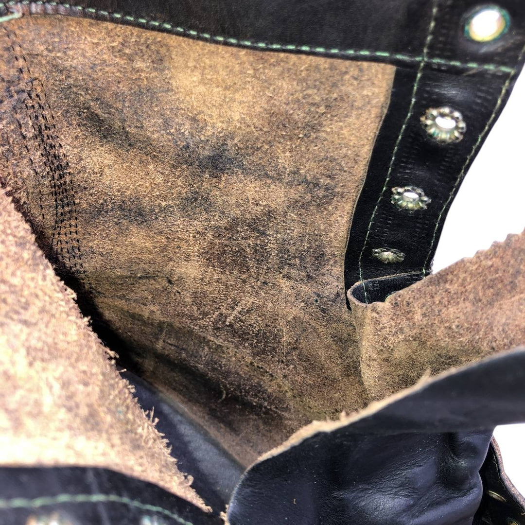 1970s KNAPP Nappa Leather Steel Toe Lace-Up Boots, Men's Size 11.4" (approx.), Vintage /svb001151 Men's 29.0cm unclear black type Vintage Second Hand
