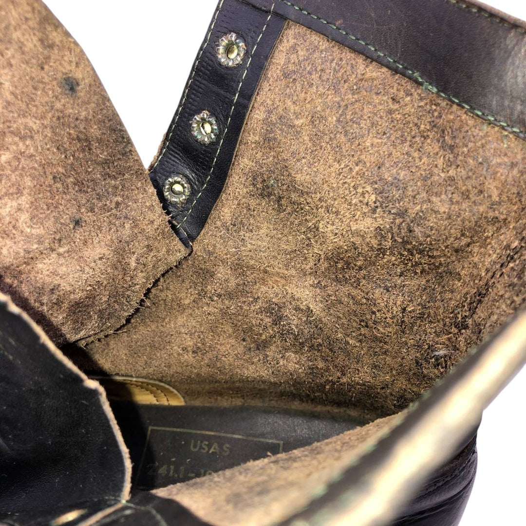 1970s KNAPP Nappa Leather Steel Toe Lace-Up Boots, Men's Size 11.4" (approx.), Vintage /svb001151 Men's 29.0cm unclear black type Vintage Second Hand