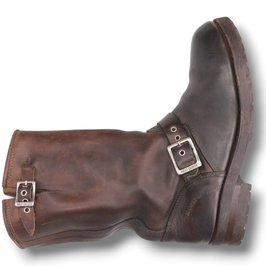 1990s Harley-Davidson Platform Engineer Boots, Made in Italy, Size 41 (Men's 10"), Vintage /svb001804 Men's 25.5cm unclear brown type Vintage Second Hand