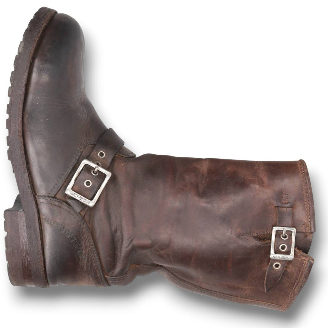 1990s Harley-Davidson Platform Engineer Boots, Made in Italy, Size 41 (Men's 10"), Vintage /svb001804 Men's 25.5cm unclear brown type Vintage Second Hand