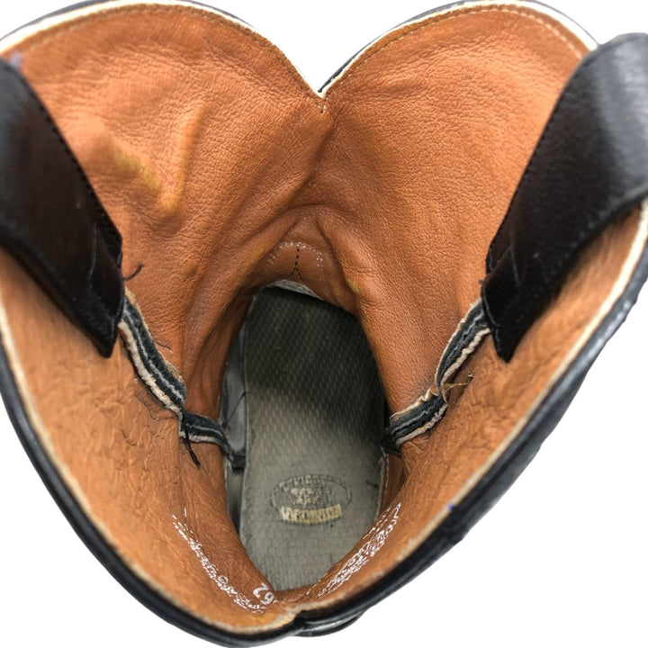 Danpost Platform Square Toe Western Boots, Size 9D Men's 27.0cm genuine leather black type Vintage Second Hand