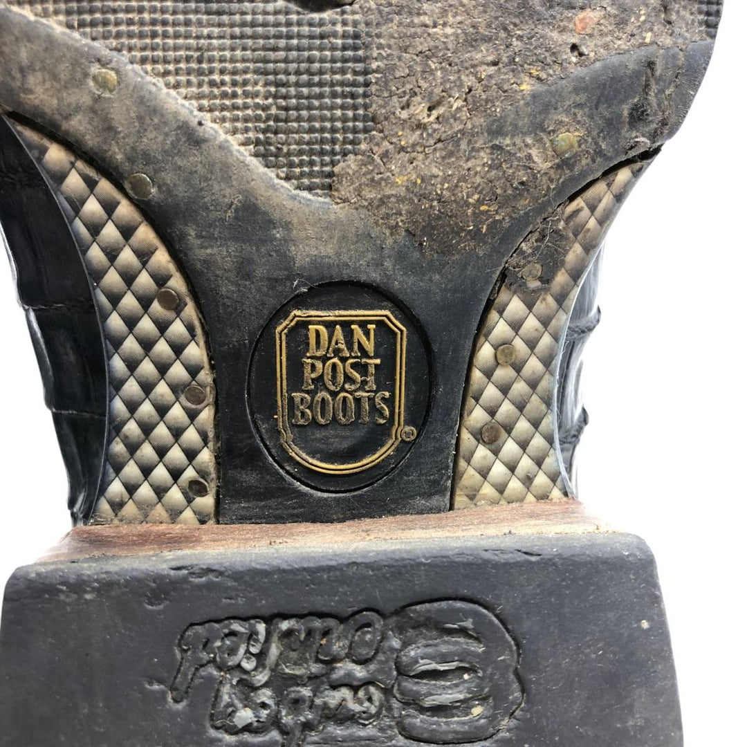 Danpost Platform Square Toe Western Boots, Size 9D Men's 27.0cm genuine leather black type Vintage Second Hand
