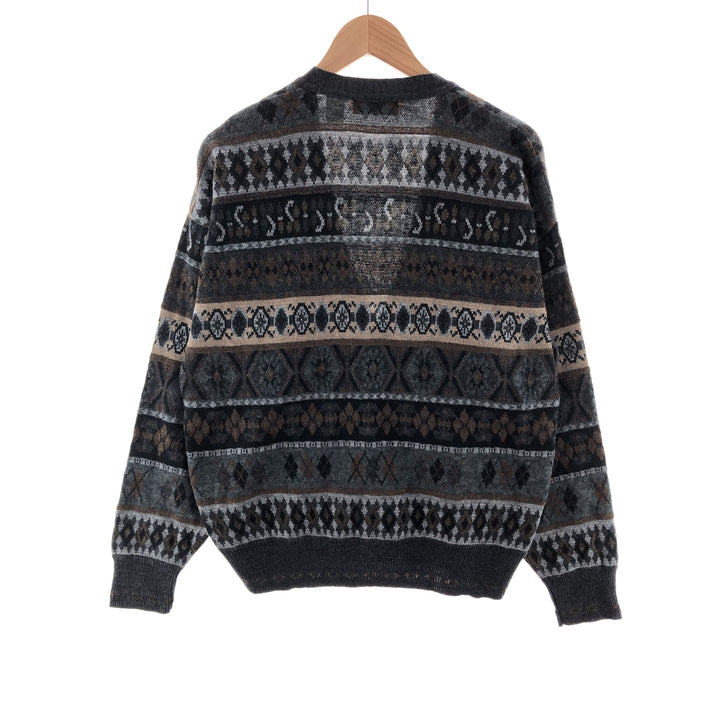 THE ITALIAN SWEATER CO. All-over print knit cardigan, made in Italy, men's M /taa000027