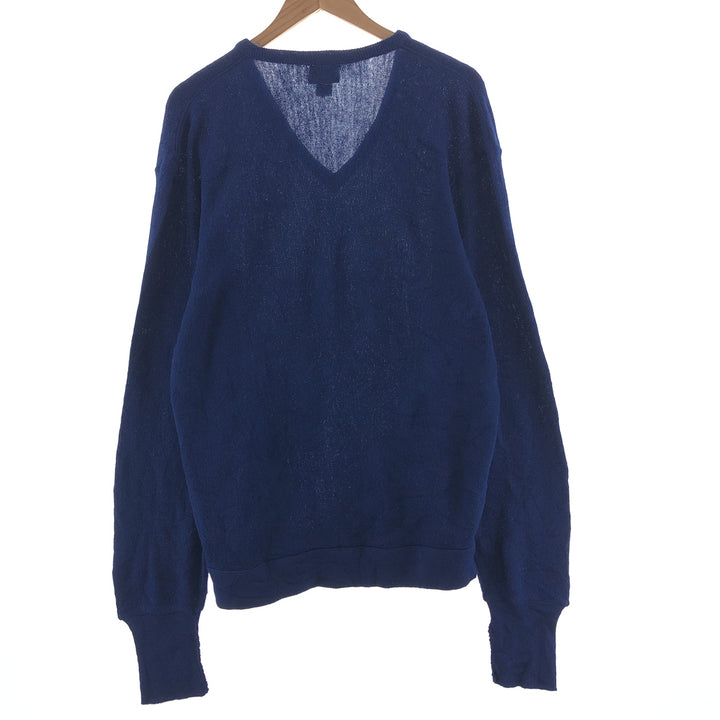 80s-90'S Lacoste IZOD V-neck acrylic knit sweater Made in USA Men's XL Vintage Oron Acrylic blue type Vintage Second Hand