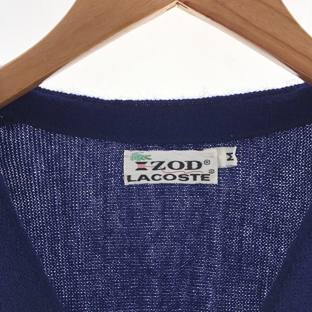 70'S Lacoste IZOD Acrylic Knit Cardigan Men's M Vintage /taa000218