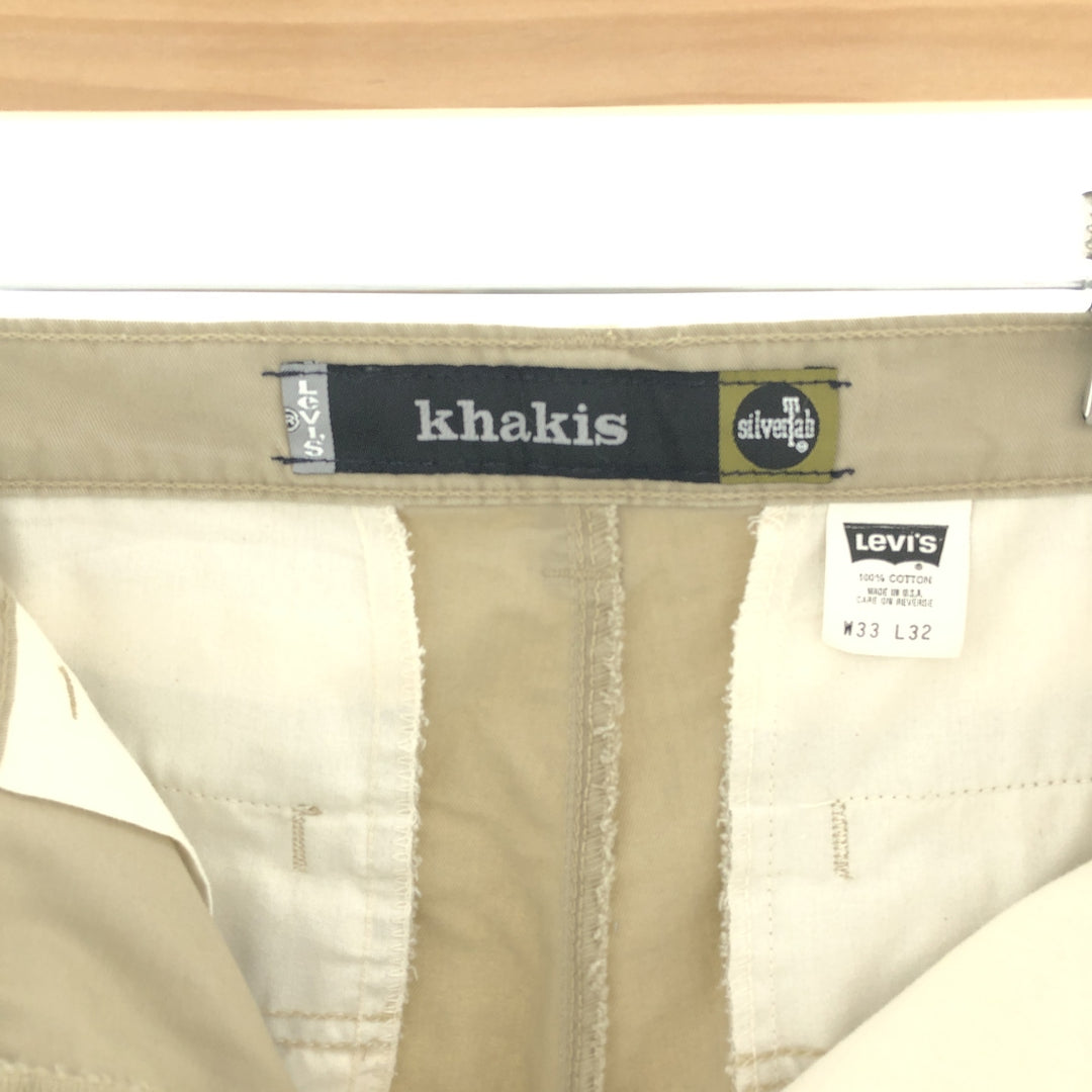 90'S Levi's SILVER TAB KHAKIS Chino Pants Made in USA Men's W34 Vintage /taa000451