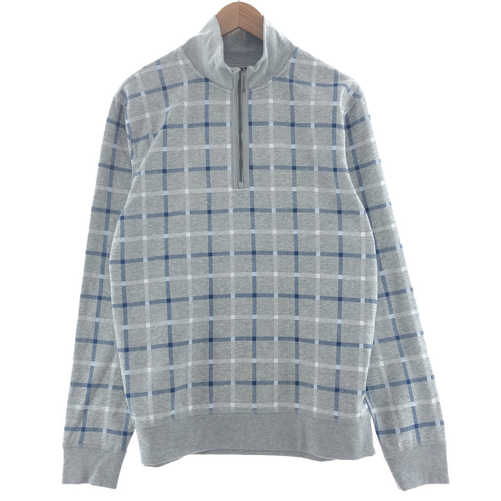 NAUTICA Check Pattern Half Zip Sweatshirt Trainer Men's L /taa000489