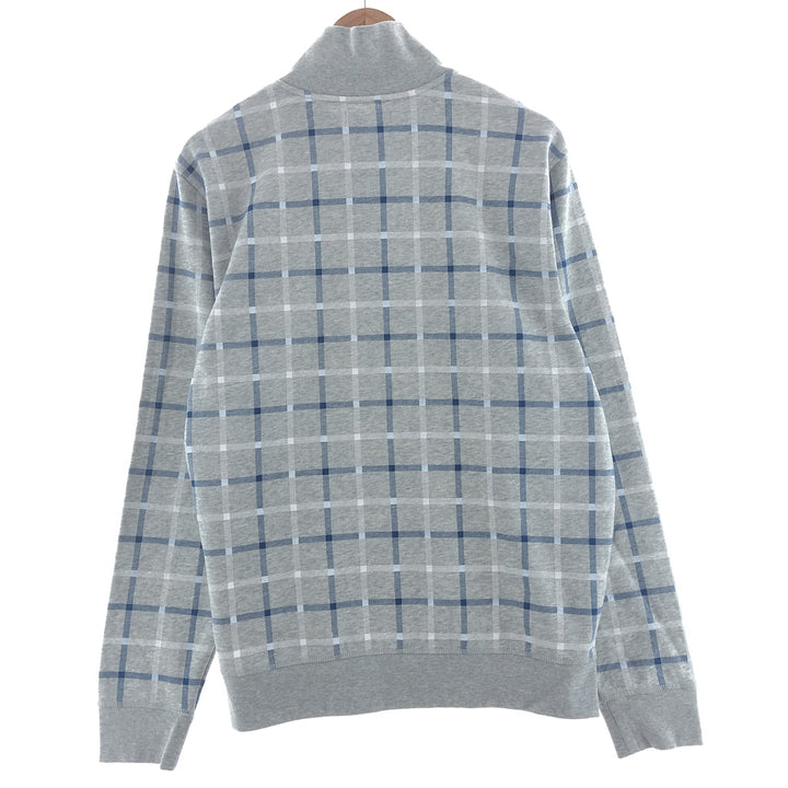 NAUTICA Check Pattern Half Zip Sweatshirt Trainer Men's L /taa000489