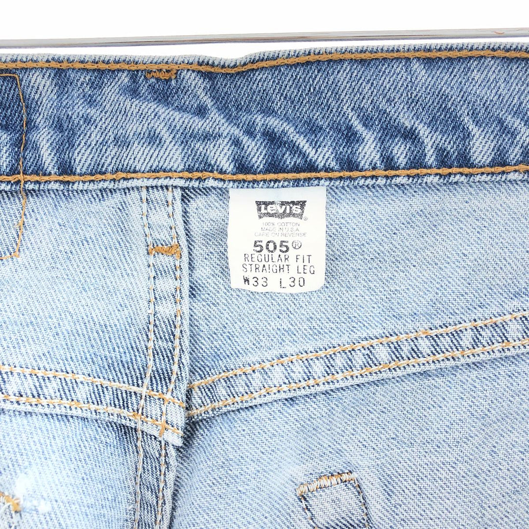 90'S Levi's 505 REGULAR FIT STRAIGHT LEG tapered jeans denim pants made in USA men's w33 vintage /taa000711