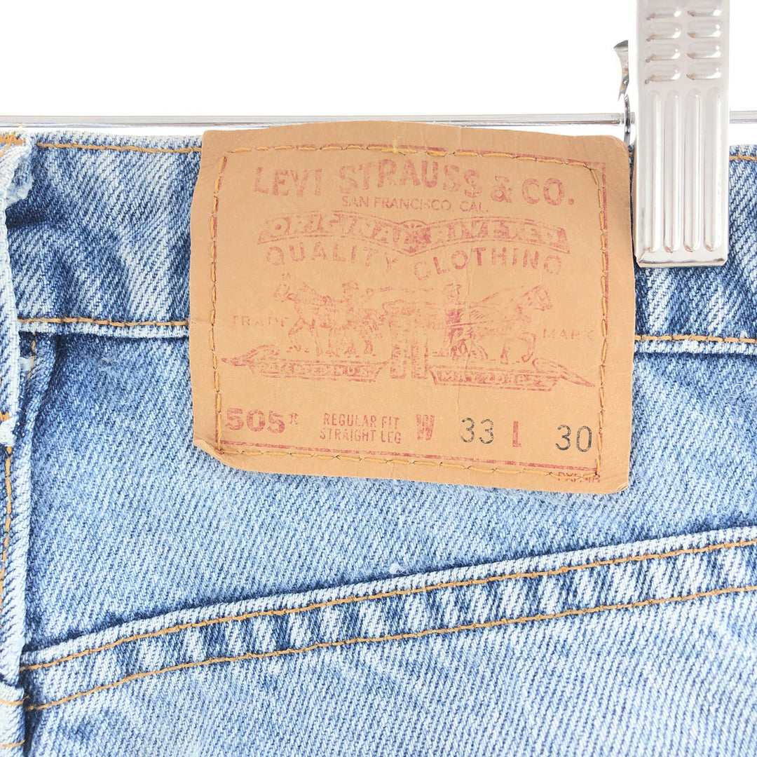 90'S Levi's 505 REGULAR FIT STRAIGHT LEG tapered jeans denim pants made in USA men's w33 vintage /taa000711